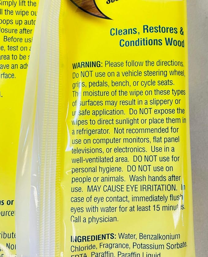 4 Pack - 42 Ct Lemon Scent Wood Furniture Polish Wipes Duster Cleaner - Dust & - Image 4