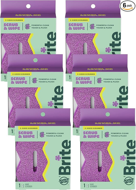 Brite by Scotch-Brite Scrub & Wipe Scrubber, 6 Pack of Scrubbers by Scotch-Brite