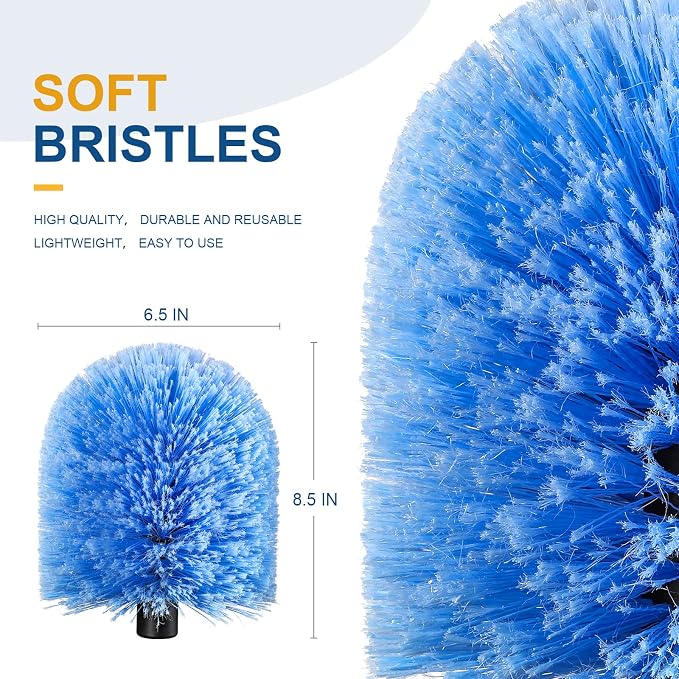 VITEVER Twist-On Cobweb Duster Head Brush, Fits Standard 3/4 inch Threaded Poles - Image 2