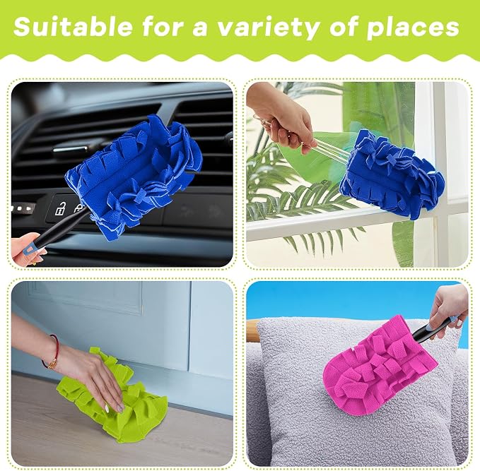 Zubebe 3 Pcs Duster Refill Reusable Fleece Duster Refills Feather Flat Dusters - Image 4
