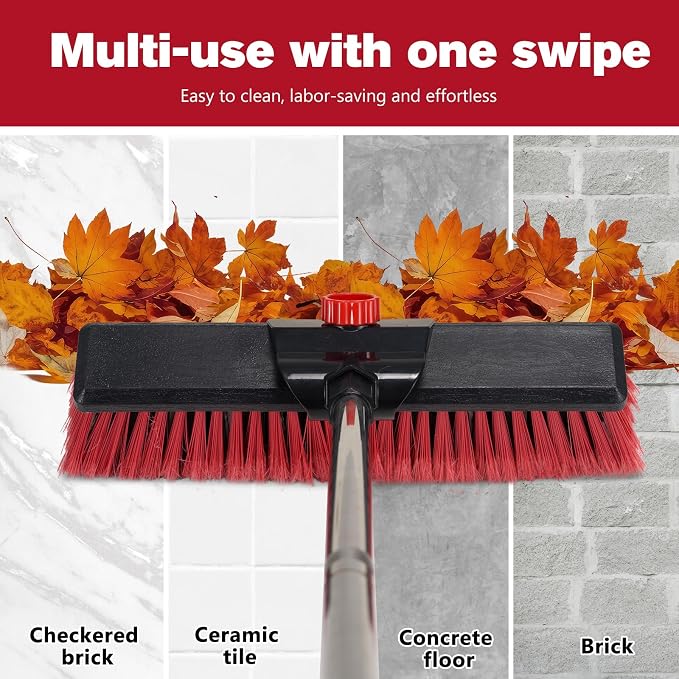 16.5" Outdoor Broom for Floor Cleaning Heavy Duty Push Broom - Image 4