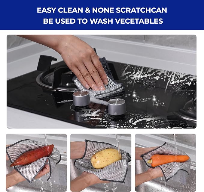 50 PCS 3-Layer Non-Scratch Multipurpose Steel Wire Dishcloths - Image 4