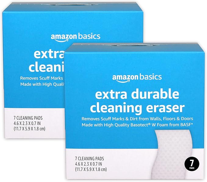 Amazon Basics Extra Durable Cleaning Erasers, Removes Scuff Marks and Dirt from by AmazonBasics