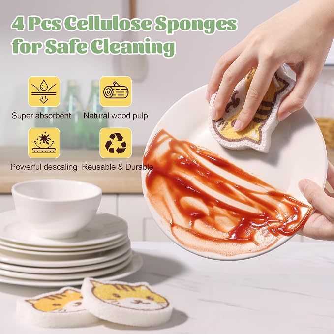 JOYMOOP Cartoon Kitchen Sponge, Cellulose Sponges - Image 2