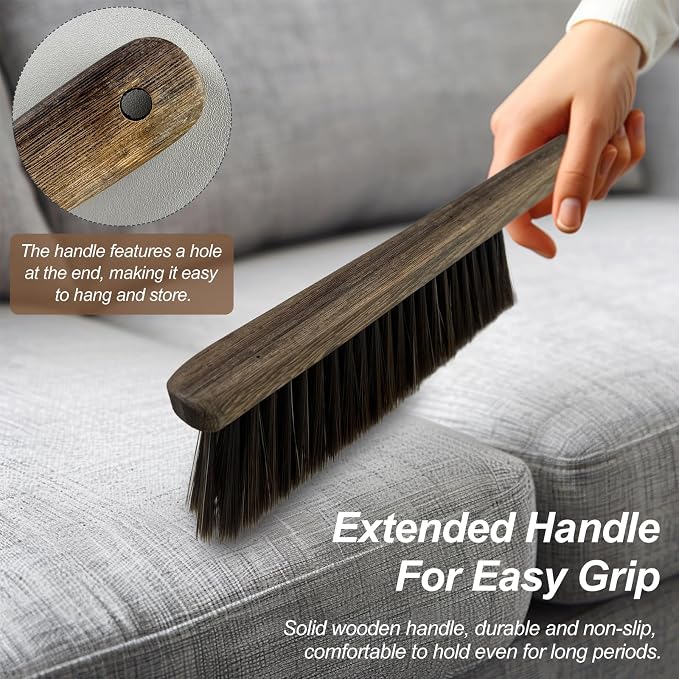Wood Dusting Brush, Handheld Soft Bristle Cleaning Broom - Image 5