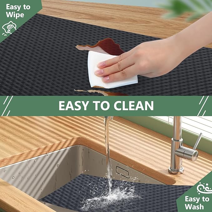 Shelf Liners, Non-Adhesive Drawer Liner, Waterproof & Oil-Proof Kitchen Cabinet - Image 5