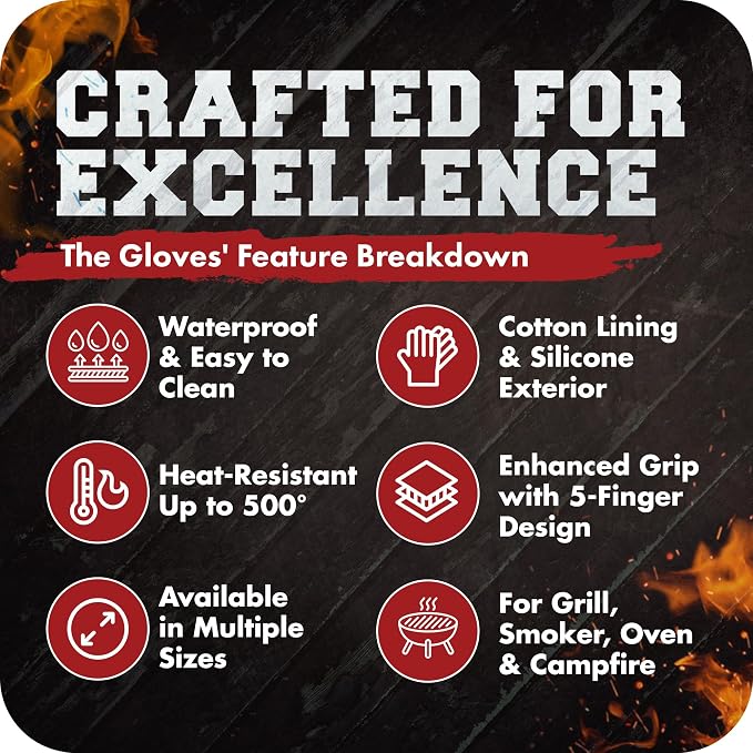 KITCHEN PERFECTION Silicone Smoker Oven Gloves - Image 6