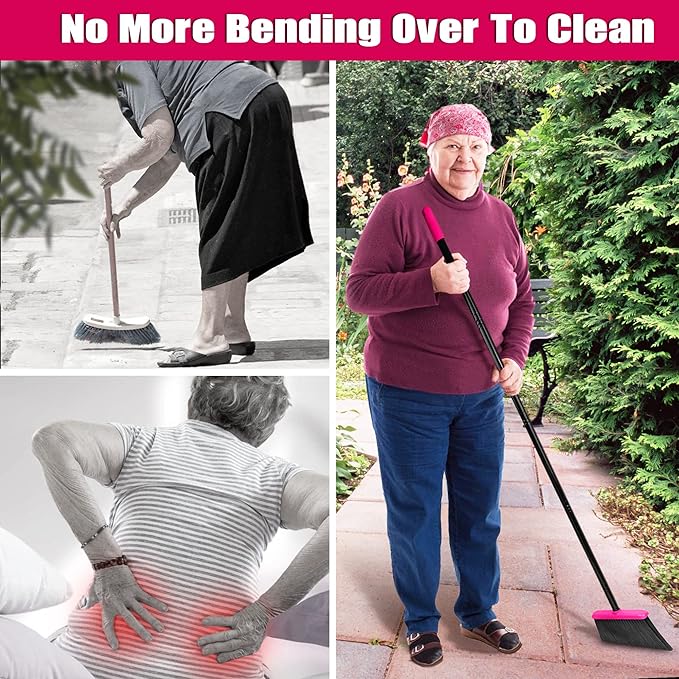 JEHONN Broom with Dustpan Combo Set, Long Handle Lightweight Indoor Broom Set - Image 5