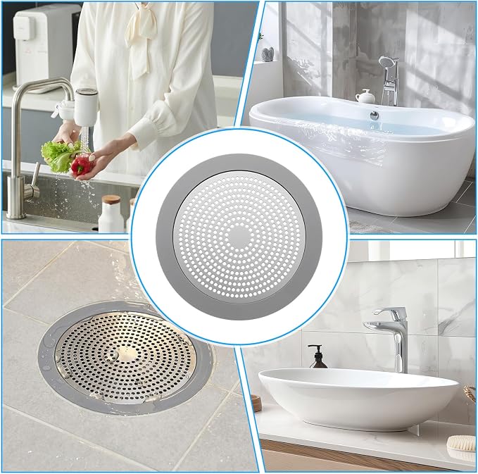 Flat Shower Drain Hair Catcher Stainless Steel Shower Drain Cover Hair Catcher - Image 6