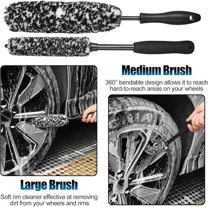 8Pcs Wheel Brush, Tire Brush, Wheel Cleaner Brush Set - Image 3