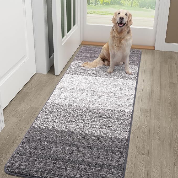 Kitinjoy Indoor Outdoor Door Mat, 48x30 Non-Slip Absorbent Dirt Trapper by Kitinjoy