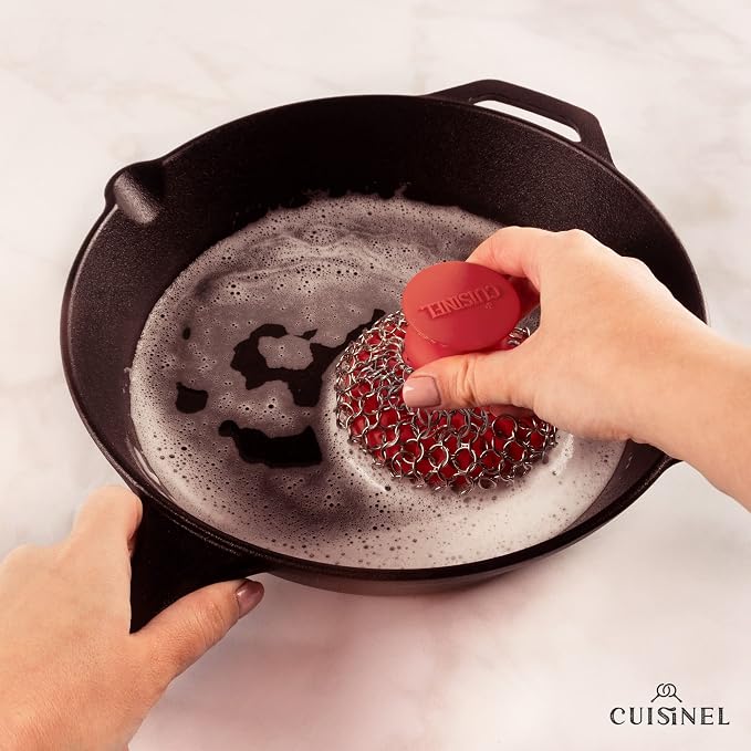 Cuisinel Cast Iron Chainmail Scrubber + Pan Scraper - Image 7