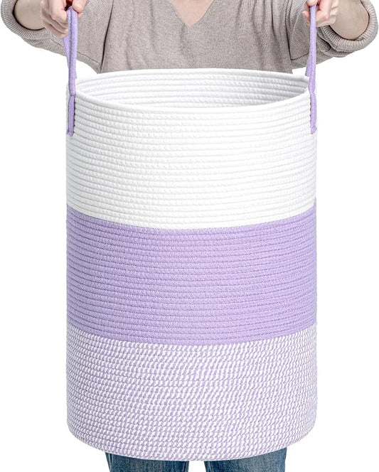 CLHMILY&Z 60L Laundry Basket Round Storage Rope Basket by ClhmilyZ