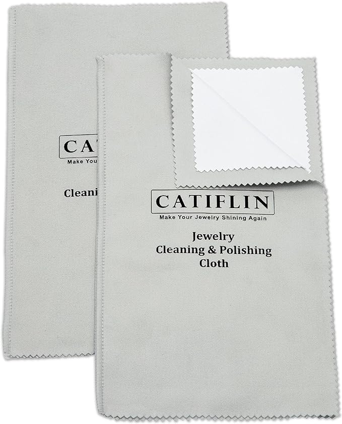 CATIFLIN 2pcs Multi-Layer Jewelry Cleaning Cloth, Large Silver Polishing Cloth by CATIFLIN