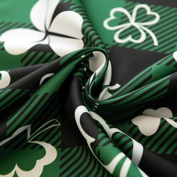 Green Gingham Shamrock Plaid Tablecloth - Image 7
