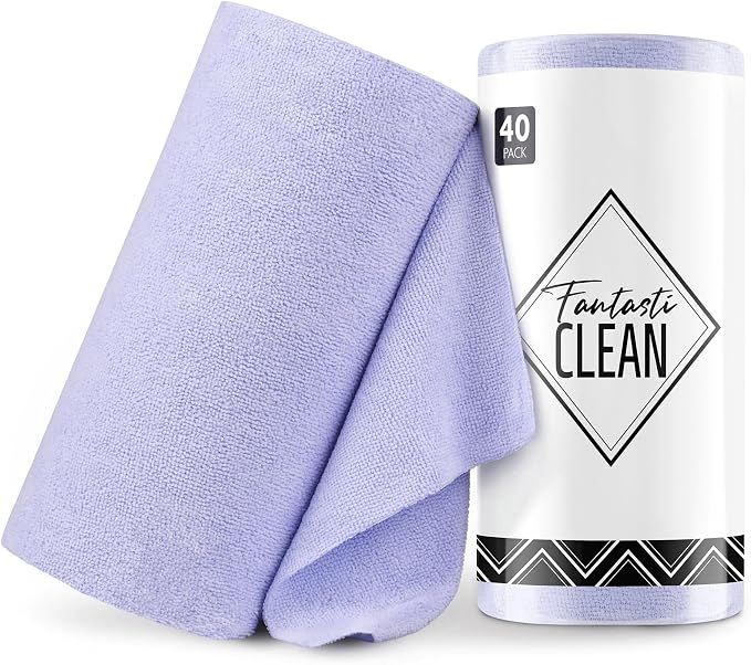 Fantasticlean Microfiber Cleaning Cloth Roll -40 Pack, Tear Away Microfiber by Fantasticlean