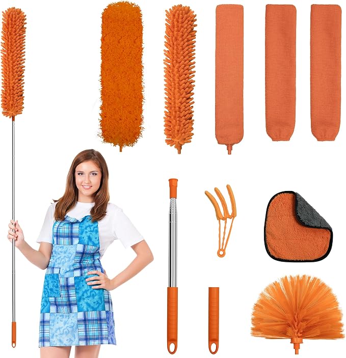 JEHONN Cobweb Duster with Extension Pole 96 inches, Telescoping Dusting Kit by JEHONN