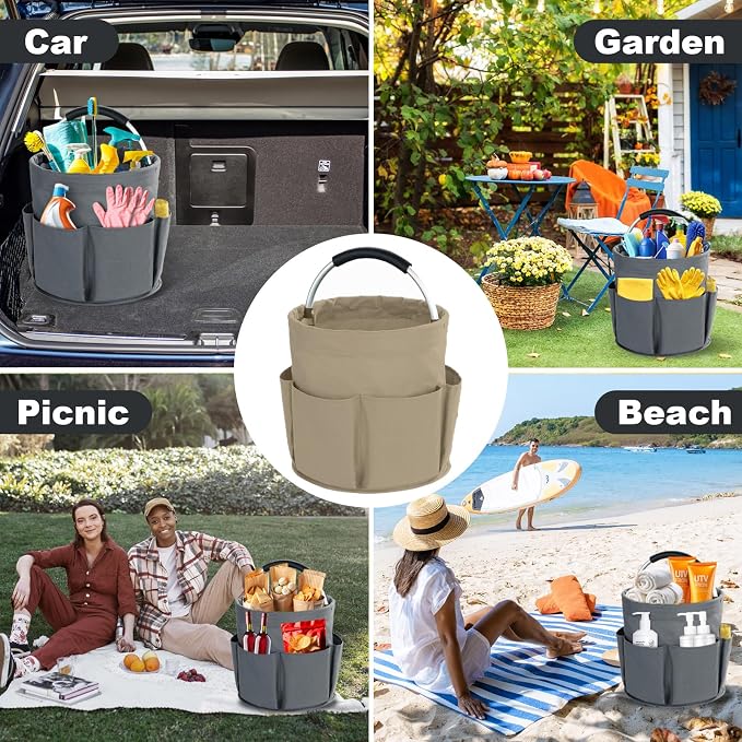 Cleaning Caddy with Handle, Cleaning Products Organiser, 17L Foldable Storage - Image 7