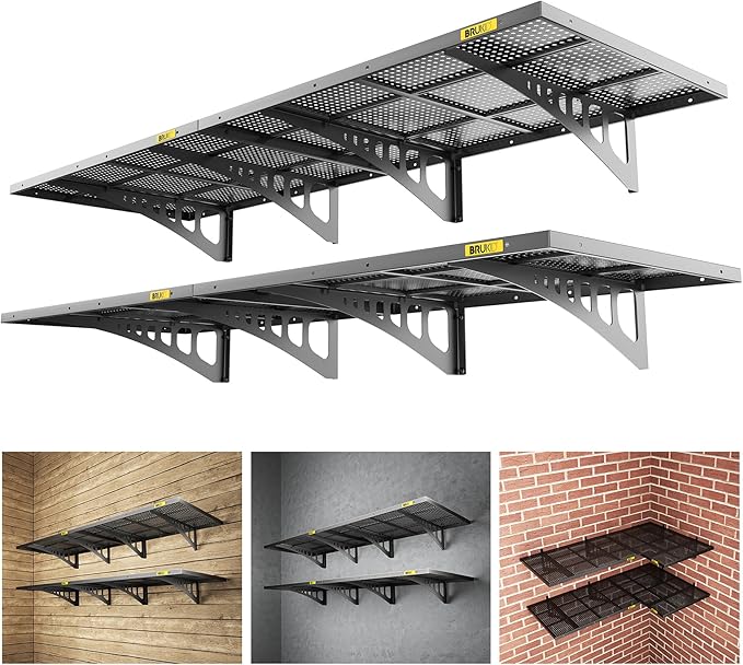 4Pack 2x3ft Adjustable Metal Garage Wall Shelving Heavy Duty Garage Storage by Unknown
