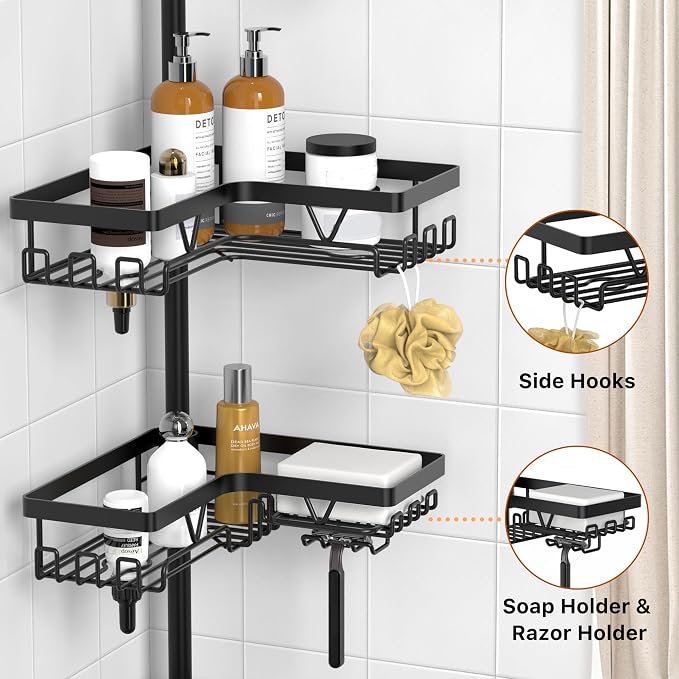 KEGII Corner Shower Caddy Tension Pole - Image 3