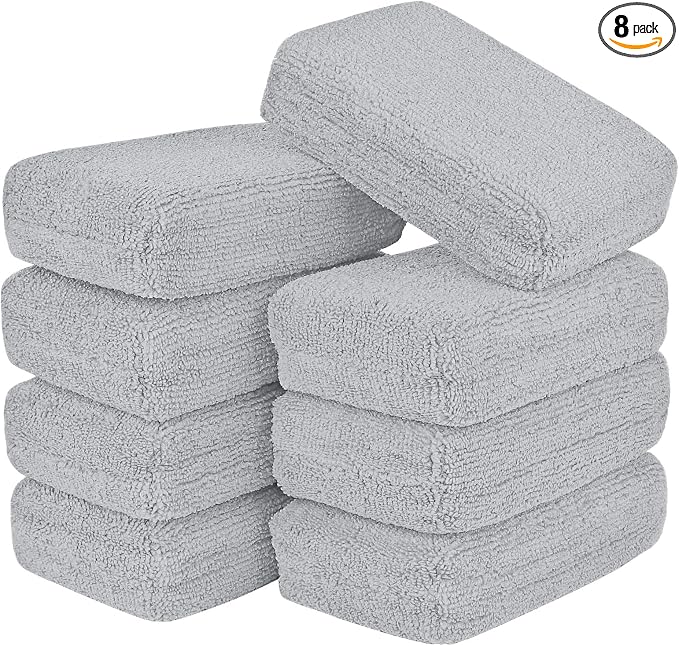 AIDEA Microfiber Applicator Pad-8Pack, Car Wash Sponge, Premium Microfiber by AIDEAHOME