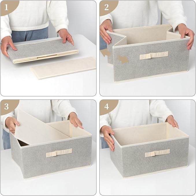 Storage Baskets, 15.7-Inch Woven Fabric Bins, Storage Cubes - Image 8