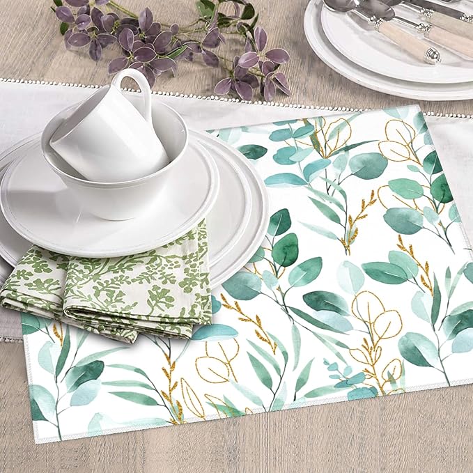 Sage Green Leaves Dish Drying Mat - Image 5