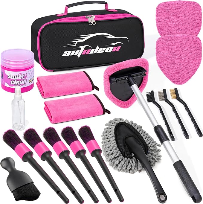 AUTODECO Windshield Cleaner Tool, Detailing Brush, Car Cleaning Kit Interior by AUTODECO