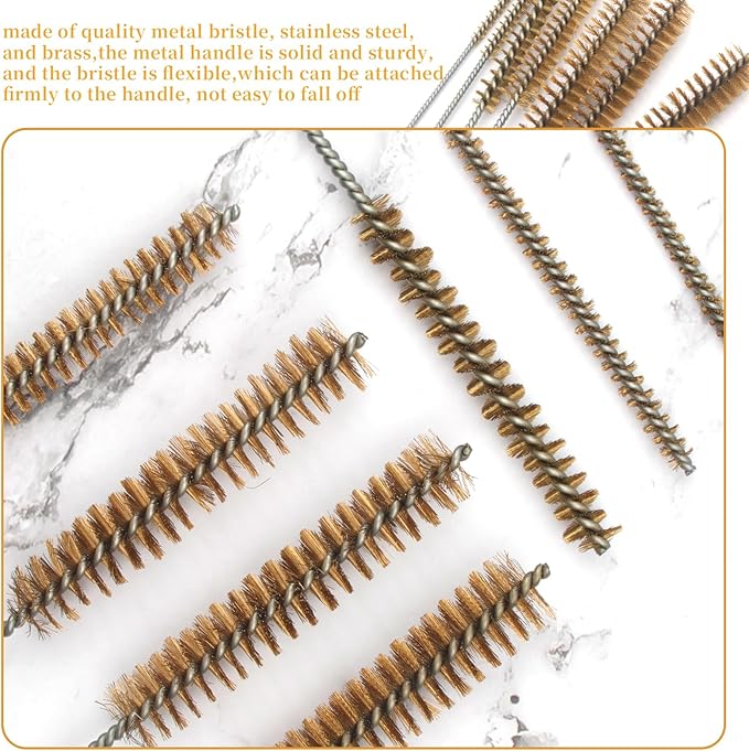 Tube Brush Kit 7pcs Brass Wire Tube Brushes Stainless Steel Bottle Brush Long - Image 5