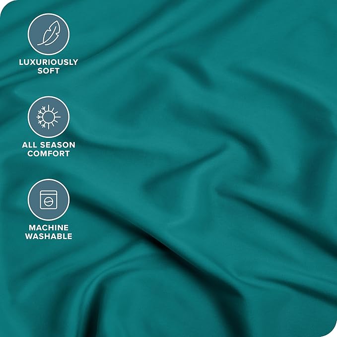 Bare Home Fitted Bottom Sheet King Size - Premium 1800 Microfiber - Ultra-Soft Hotel Luxury - Deep Pocket - Durable and Long Lasting - Fitted Sheet (King, Emerald)