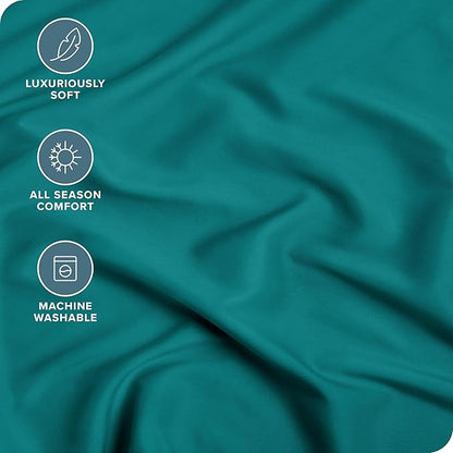 Bare Home Fitted Bottom Sheet King Size - Premium 1800 Microfiber - Ultra-Soft Hotel Luxury - Deep Pocket - Durable and Long Lasting - Fitted Sheet (King, Emerald)