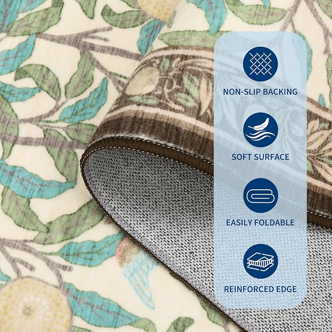 GarveeHome 2x6 Runners for Hallways Non Slip, Boho Leaf Kitchen Runner Rug - Image 5
