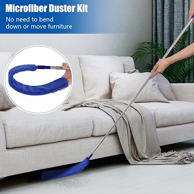 9PCS Dusters for Cleaning, Extendable Microfiber Duster - Image 5
