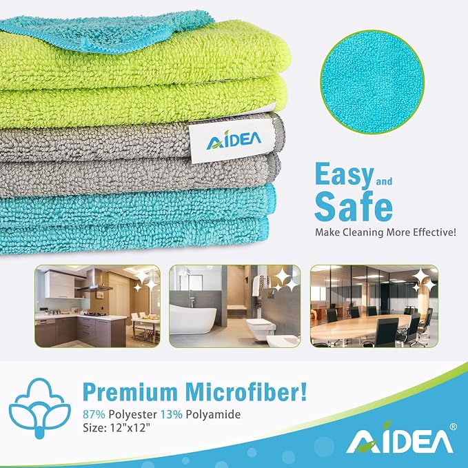 AIDEA Microfiber Cleaning Cloth-50PK, Soft Microfiber Towels - Image 2