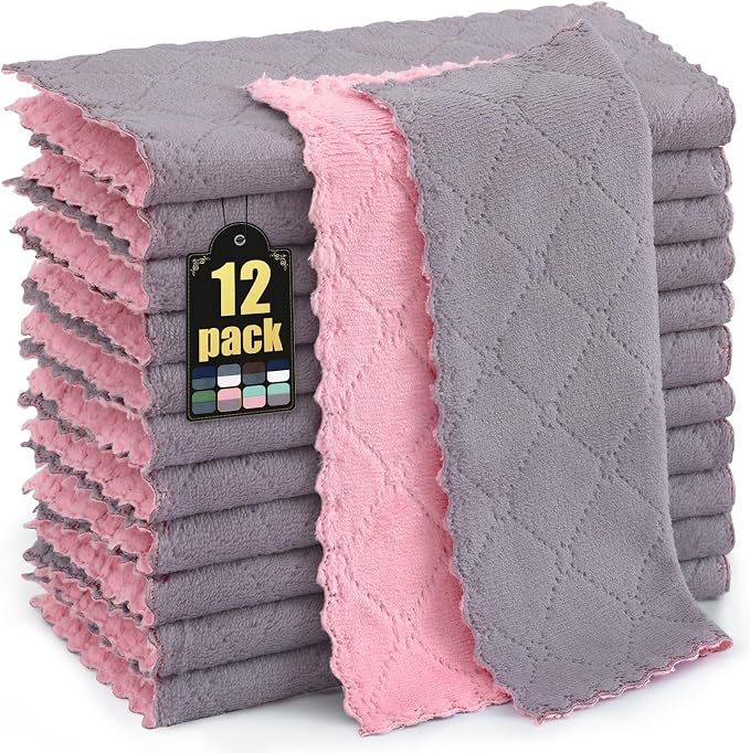 Mordimy 12 Pack Kitchen Cloths Dish Towels, Super Soft and Absorbent Dish Cloths by Mordimy