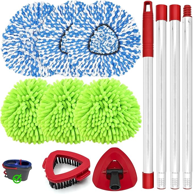 Mop Heads for O Cedar RinseClean 2 Tank Spin Mop System, 3 Microfiber Mop Head by Unknown