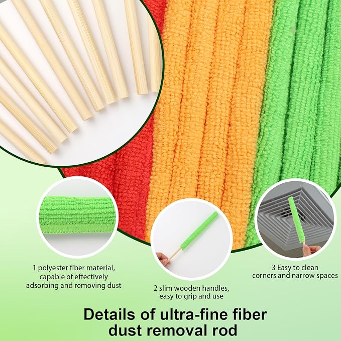12 PCS Microfiber Detail Duster Sticks - Image 3