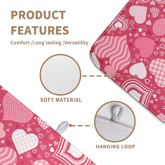 Red Heart Valentine Dish Dry Mat - Image 3