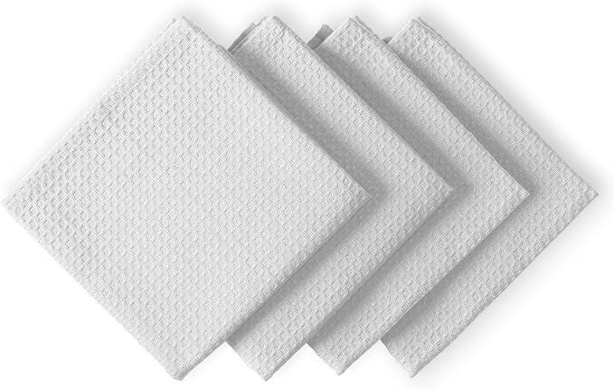 White Waffle Kitchen Towels, 16x26 Inches, 100% Cotton, Quick Drying, and by HOUSEOFORLO