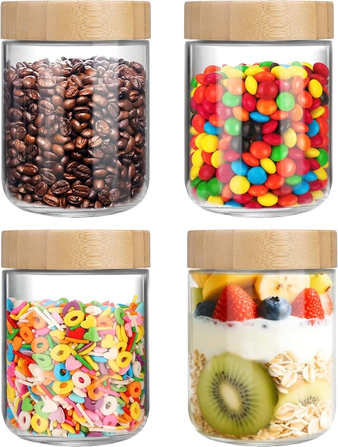 OcePor 4 Pack 16oz Glass Jars by OcePor