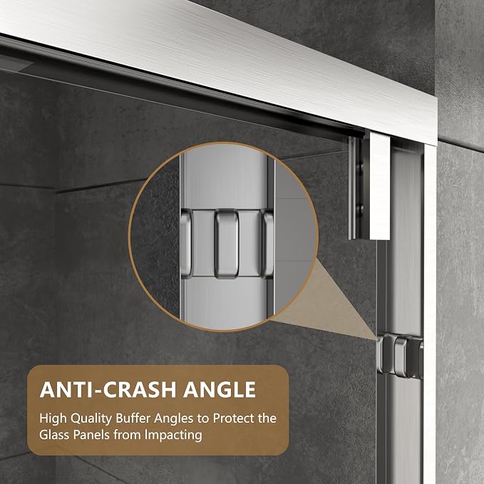 RFN 44-48" W x 76" H Framed Bypass Double Sliding Shower Door, 1/4" - Image 7