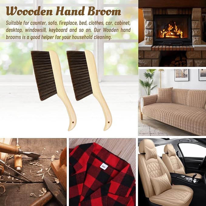 2 Pieces Woooden Hand Broom Dust Brush - Image 5