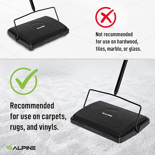 Alpine Manual Carpet Sweeper Triple Brush – Cordless Non Electric Multi-Surface - Image 7
