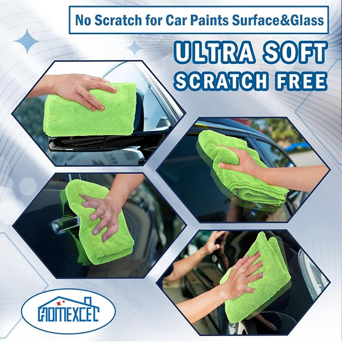 HOMEXCEL Professional Large Microfiber Car Drying Towels 2 Pack-31" x 24" - Image 6