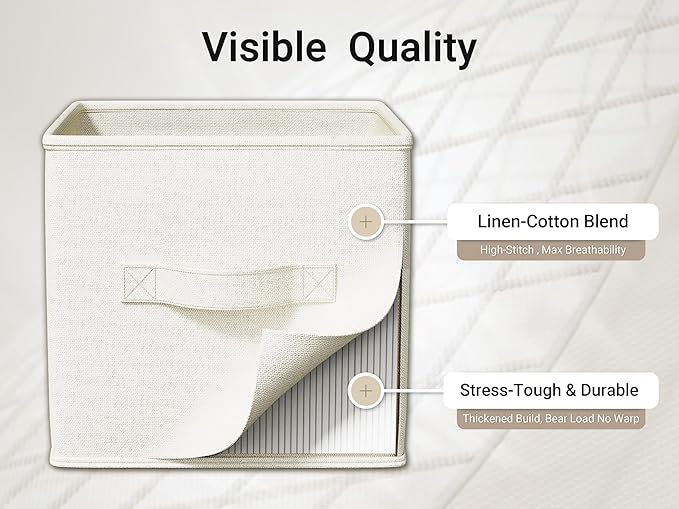 4 Pack Foldable Fabric Closet Storage Bins, 11Inch Organizer Cubes - Image 5