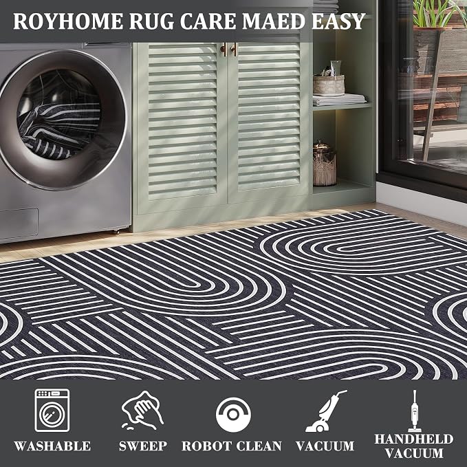 Washable Rug 3x5 Area Rugs for Living Room, Abstract Rug for Bedroom, Soft - Image 5