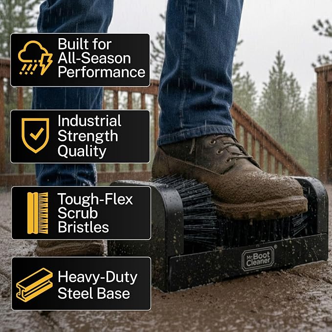 Heavy Duty Boot Brush Cleaner Outdoor Floor Mount or Portable Boot - Image 2