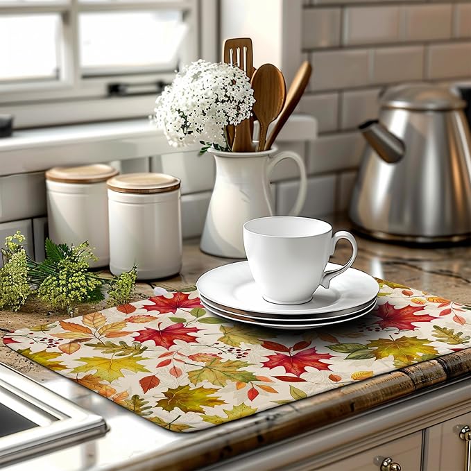 Fall Maple Leaves Dish Drying Mat - Image 6