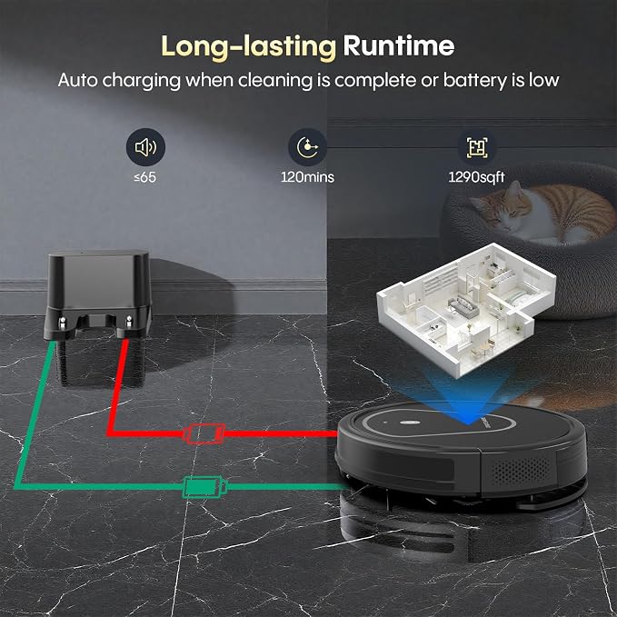 Bagotte Robot Vacuum and Mop Combo, 3 in 1 Vacuum Robot - Image 6