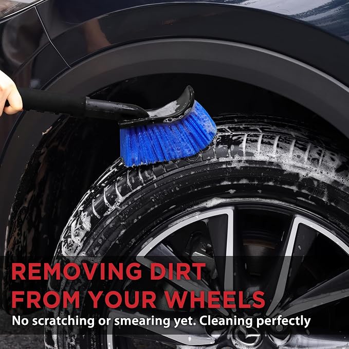 TAKAVU 17.5" Long Handle Wheel Tire Body Brush - Image 6